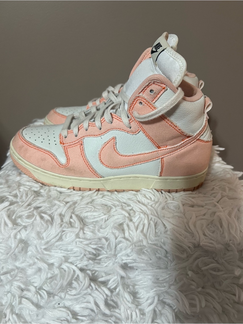 Nike Women’s High-Top Sneakers — White & Light Peach